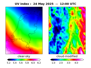 UV index map at 1200 UTC