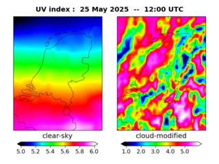 UV index map at 1200 UTC