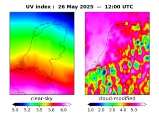 UV index map at 1200 UTC