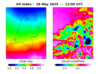 UV index map at 1200 UTC