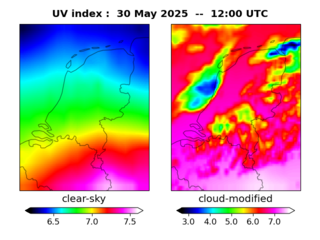 UV index map at 1200 UTC