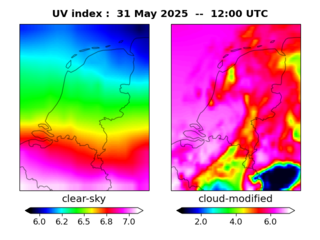 UV index map at 1200 UTC