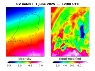 UV index map at 1200 UTC