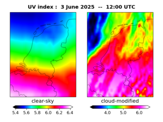 UV index map at 1200 UTC
