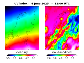 UV index map at 1200 UTC