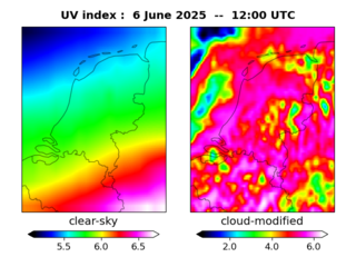 UV index map at 1200 UTC