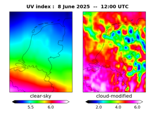 UV index map at 1200 UTC