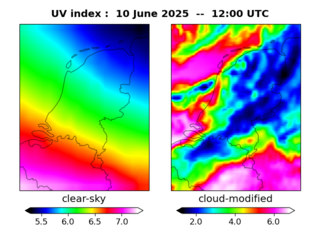 UV index map at 1200 UTC