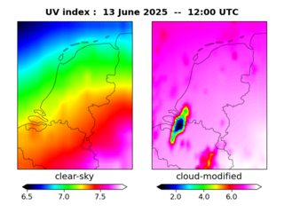 UV index map at 1200 UTC