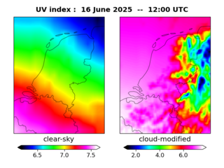 UV index map at 1200 UTC