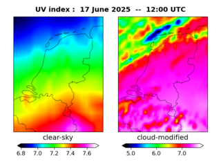 UV index map at 1200 UTC
