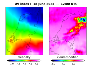 UV index map at 1200 UTC