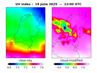 UV index map at 1200 UTC
