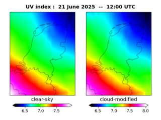 UV index map at 1200 UTC