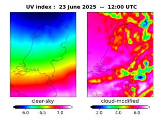 UV index map at 1200 UTC