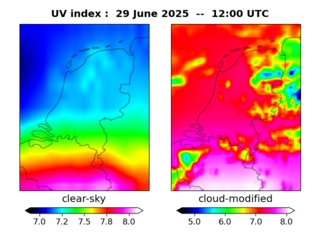 UV index map at 1200 UTC