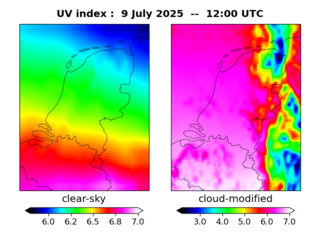 UV index map at 1200 UTC