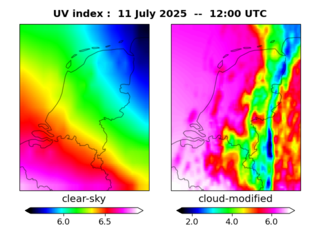 UV index map at 1200 UTC