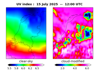 UV index map at 1200 UTC