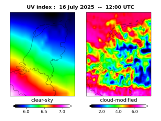 UV index map at 1200 UTC