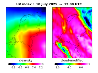 UV index map at 1200 UTC