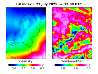 UV index map at 1200 UTC