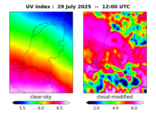 UV index map at 1200 UTC