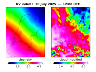 UV index map at 1200 UTC