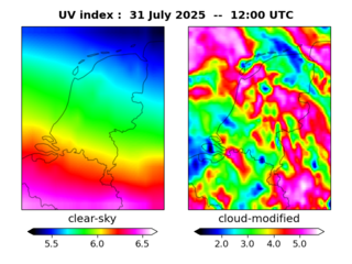 UV index map at 1200 UTC