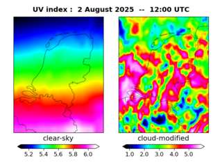 UV index map at 1200 UTC