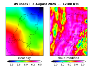 UV index map at 1200 UTC
