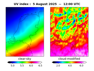 UV index map at 1200 UTC