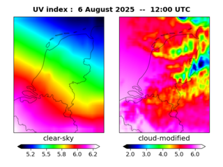 UV index map at 1200 UTC