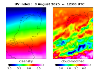 UV index map at 1200 UTC