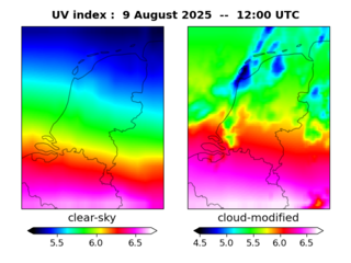 UV index map at 1200 UTC