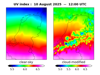 UV index map at 1200 UTC