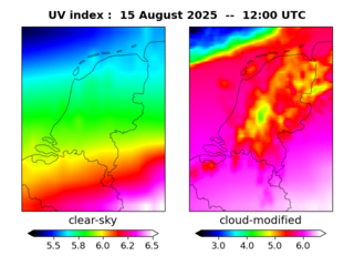UV index map at 1200 UTC