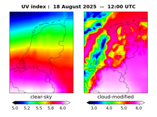 UV index map at 1200 UTC