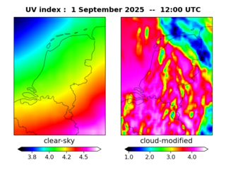UV index map at 1200 UTC