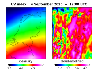UV index map at 1200 UTC
