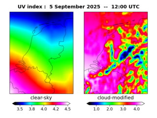 UV index map at 1200 UTC