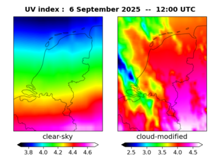 UV index map at 1200 UTC