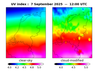 UV index map at 1200 UTC