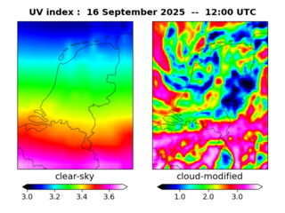 UV index map at 1200 UTC