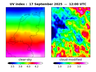 UV index map at 1200 UTC