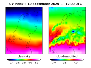 UV index map at 1200 UTC