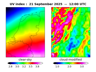 UV index map at 1200 UTC