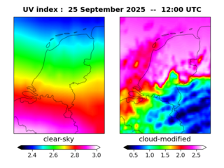UV index map at 1200 UTC