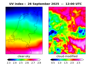 UV index map at 1200 UTC