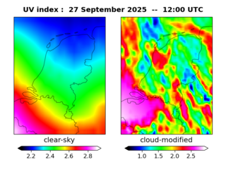 UV index map at 1200 UTC